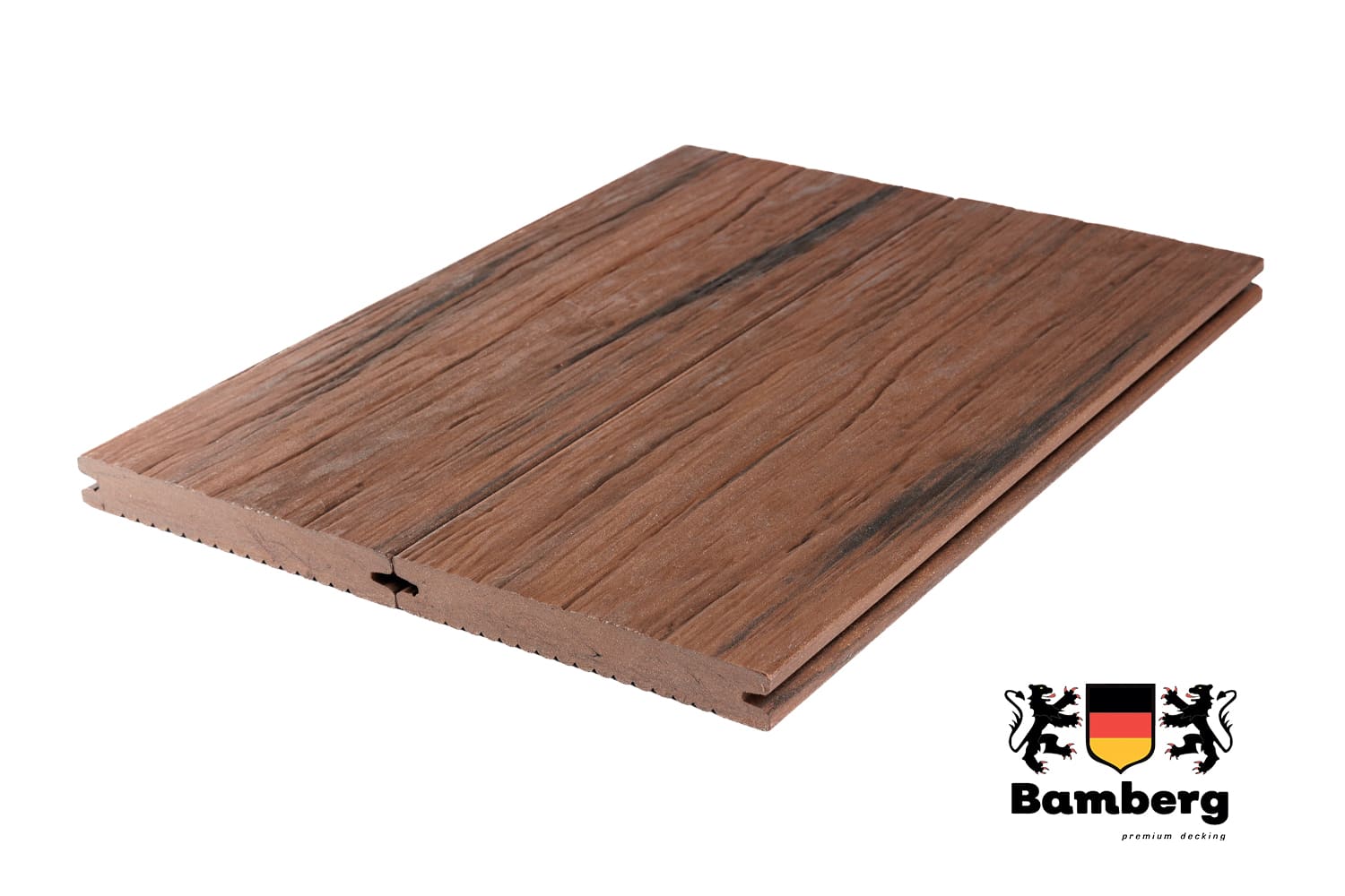 Террасная доска ДПК Bamberg Solid Fossiled, African Bubinga — Black Deck