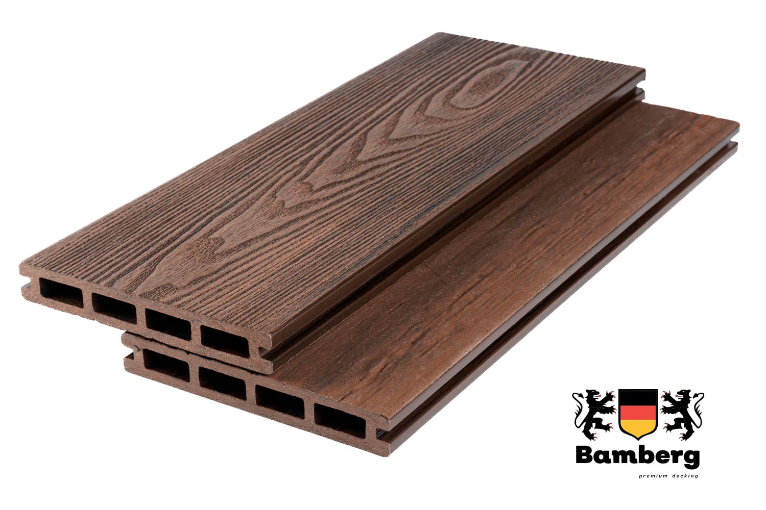 Террасная доска Bamberg Square 3D Natural, African Bubinga — Black Deck
