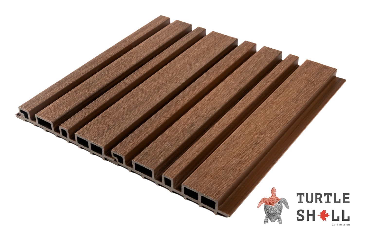 Реечная панель Turtle Shell Different Lines, Australian Palisander, Co-Extrusion