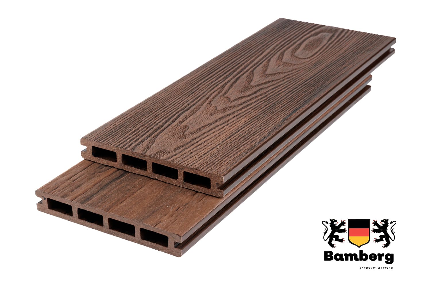 Террасная доска Bamberg Square 3D Natural, African Bubinga — Black Deck