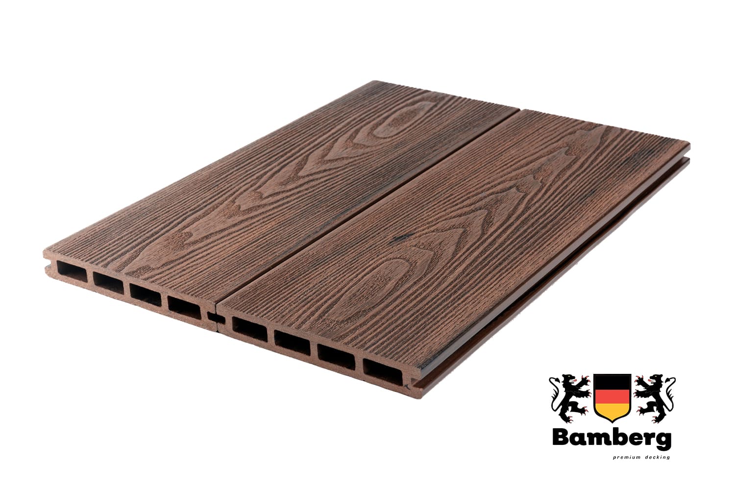 Террасная доска Bamberg Square 3D Natural, African Bubinga — Black Deck