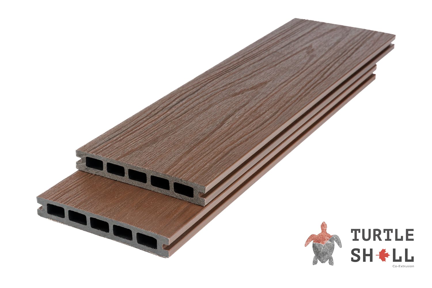 Террасная доска из ДПК Turtle Shell, Square, Texas Hickory, Co-Extrusion